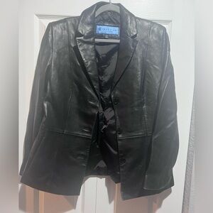 Kenneth Cole black leather blazer style jacket